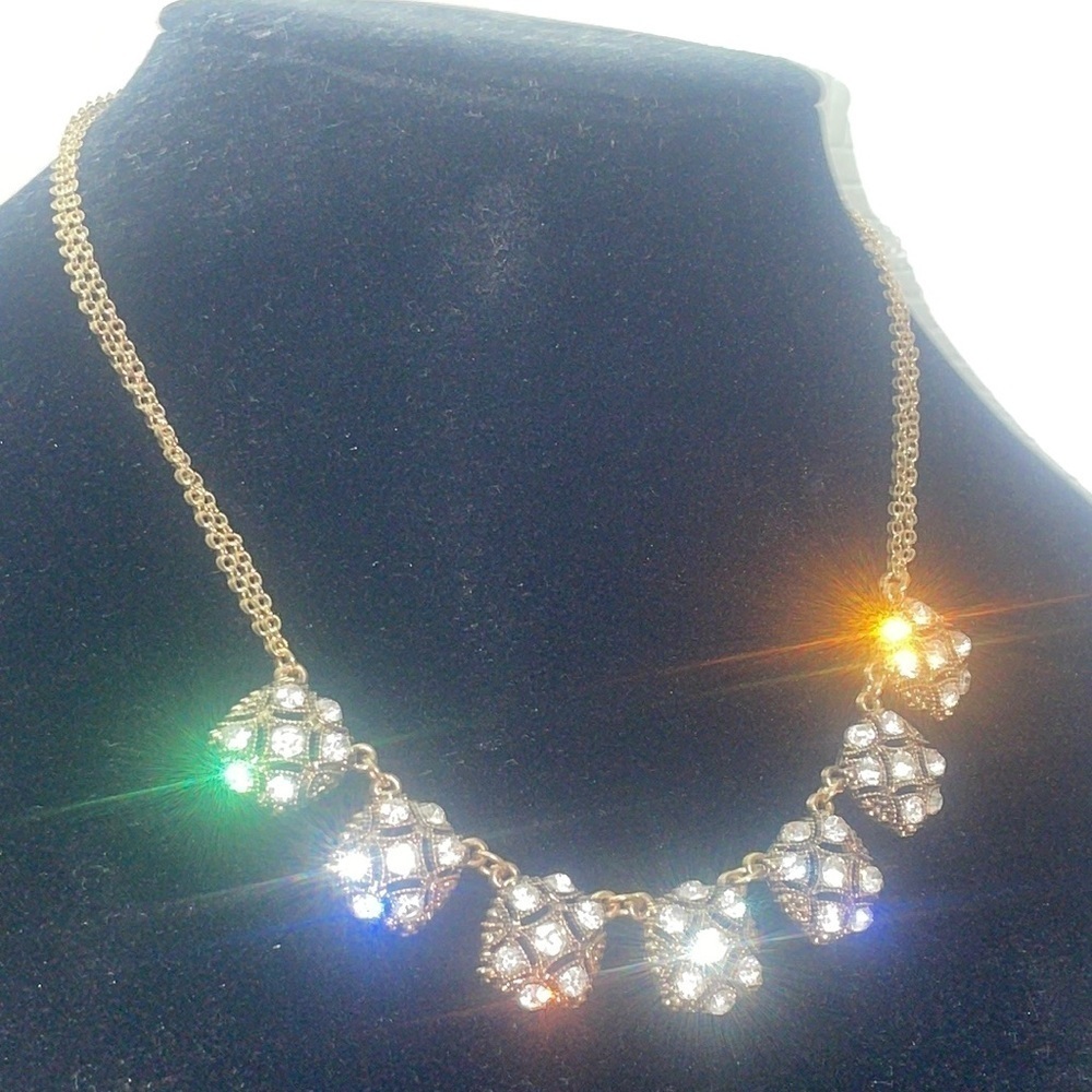 Necklace Stunning Statement Square Simulated Diam… - image 3